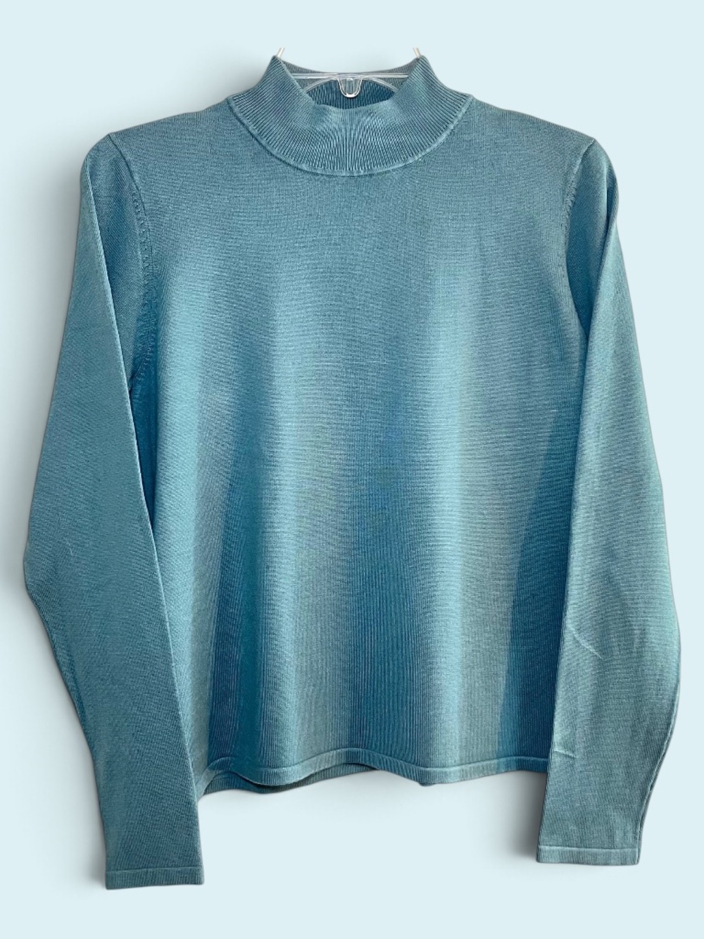 Pendleton Vintage Eucalyptus Green Silk Nylon Mock Neck Sweater Size M